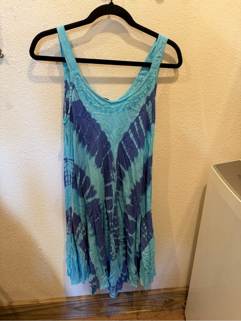 Advance Boho Tie-Dye Tank Dress - Blue